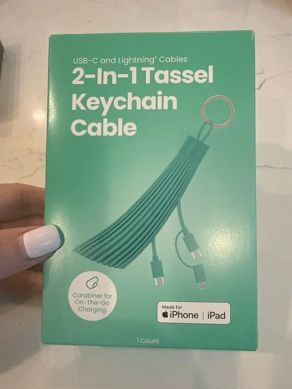 2 in 1 tassel keychain cable